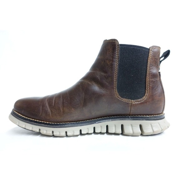 COLE HAAN Men Zerogrand Chelsea Boots Size 7.5 M Brown Ankle Leather Waterproof main image 4